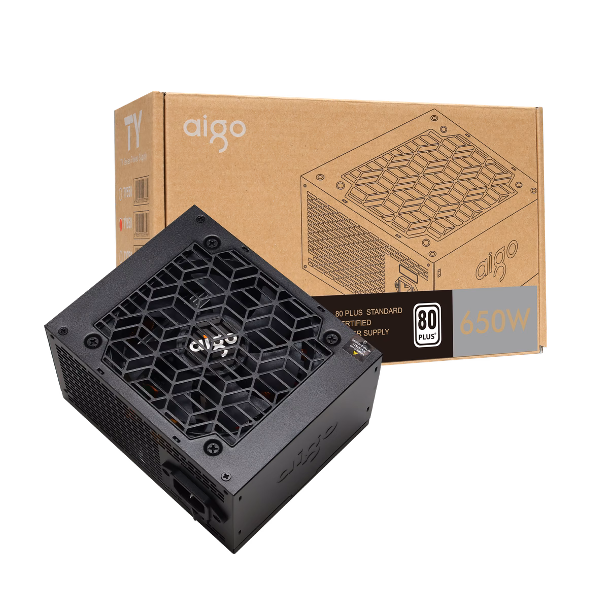 aigo TY650 power supply with retail packaging